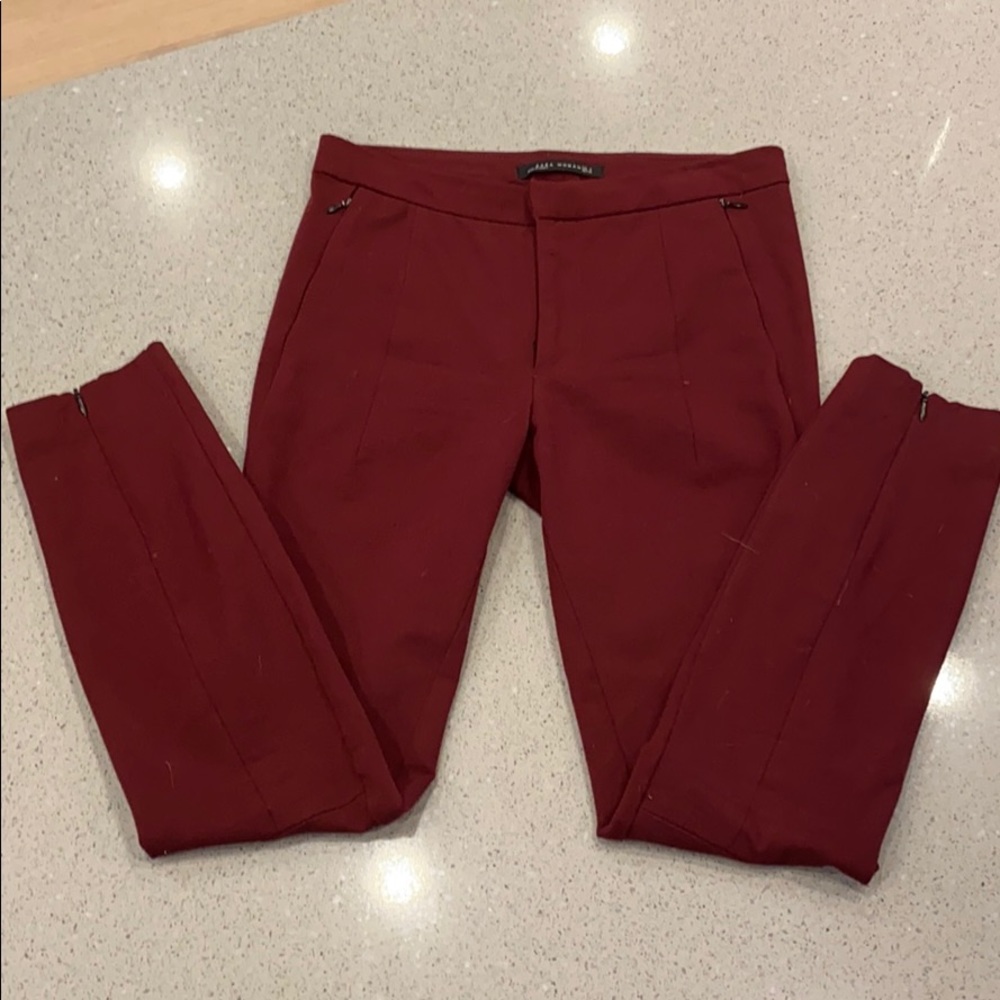 Maroon Zara skinny pants
